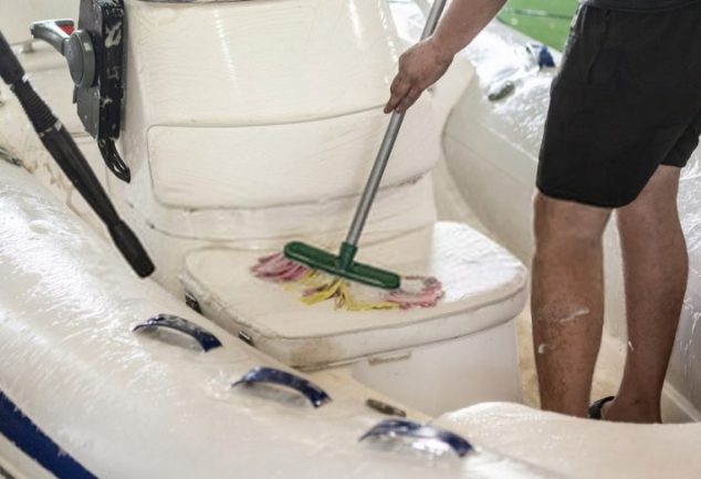 how to clean inflatable boat