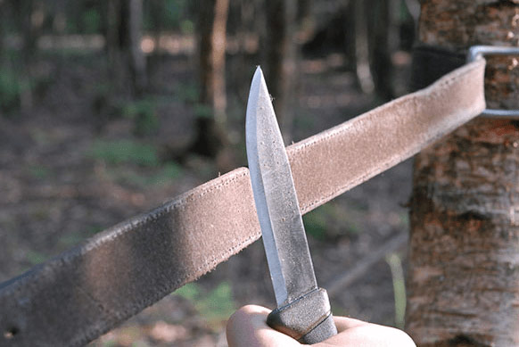 Sharpen a Knife with Leather Belt
