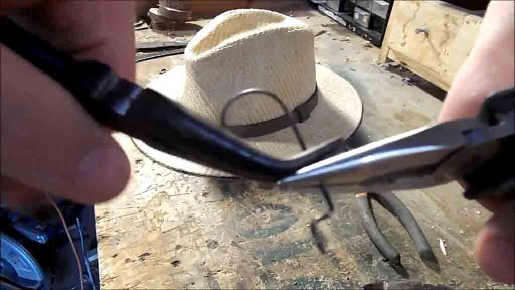 how to put a fish hook on a hat; How to make your own hat clip at home 